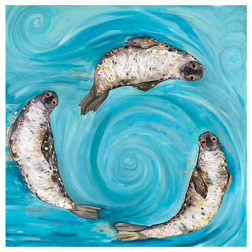 "Ice Seals" Stretched Canvas Art by Eli Halpin, 10"x10"
