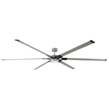6 Blade Ceiling Fan 96 Inch Midnight Black Handheld Remote and Light