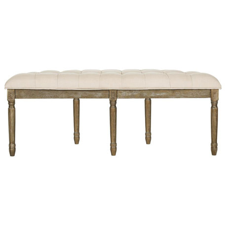 Abilene Tufted Rustic Semi Circle Bench, Fox6238A