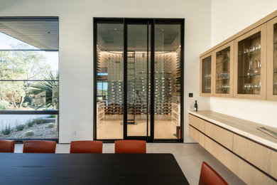 Example of a minimalist wine cellar design in San Diego