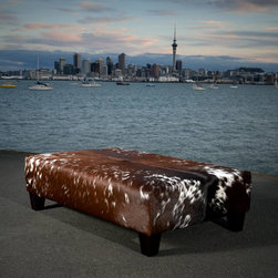 Cowhide Ottoman Brown Speckle Cowhide - Footstools And Ottomans