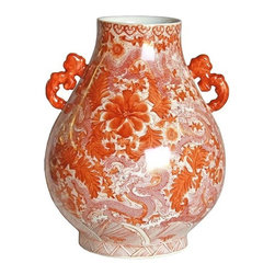 Belle & June - Dragon Deer Head Vase Orange - Vases