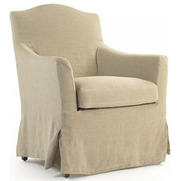 Arm Chair FABRE Linen Pine Frame Oak Legs