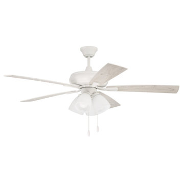Craftmade ECF114W5 Eos 52" 5 Blade 4 Light Indoor LED Ceiling Fan - White /
