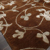 5'8''x8'5'' Hand Knotted Wool and Art Silk Floral Oriental Area Rug Brown, Aqua