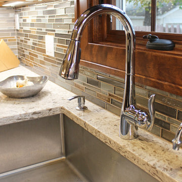 Transitional Cherry Kitchen with Great Organizational Storage and Coat Rack