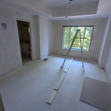 Insulation, drywall, texture, primer
