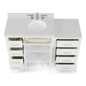 Caroline Parkway 57'' White Bathroom Vanity