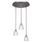 Toltec Lighting - Multi Light Mini Pendants, Brushed Nickel - Empire 3 Light Multi Light Mini Pendant Shown In Brushed Nickel Finish With 8" Clear Glass