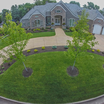 Traditional Landscape with Patio, Water Feature