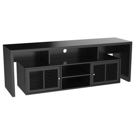 Convenience Concepts Designs2Go Lexington 59" TV Stand in Black Wood Finish