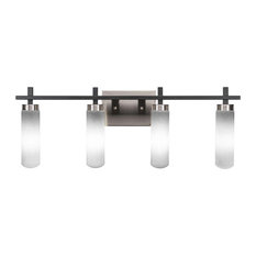 Salinda 4-Light Bath Bar, 2.5", Matte Black, Brushed Nickel, White Muslin Glass