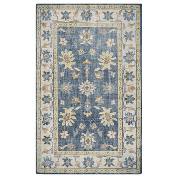 Rizzy Home Maison MS8685 Multi-Colored Border Area Rug, Rectangular 5' x 8'