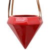 Ceramic Air Planter, Diamond Style, 4.5x4.5", Red