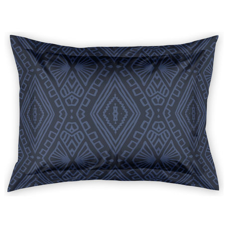 Navy Tribal Pattern Standard Brushed Poly Sham