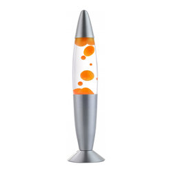 Lava Lamp Magma Light with Orange Wax & Clear Liquid 36cm - Novelty Lighting