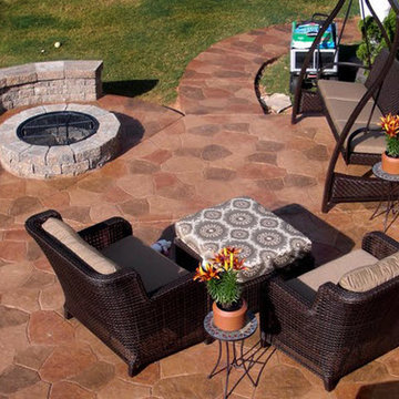 Stamped Random Stone Pattern on Patio