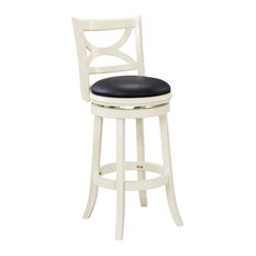 Florence Swivel Bar Stool, Distressed Ivory
