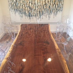 Live Edge Walnut Dining Table-  Conference Table - Dining Tables