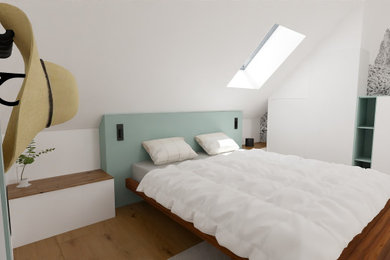 Idée de décoration pour une chambre minimaliste.