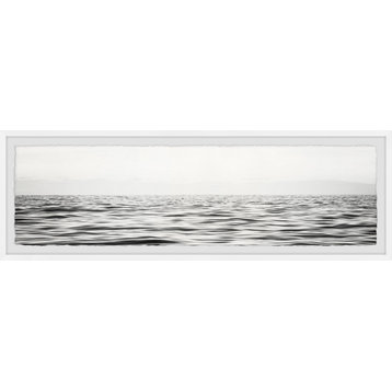 "B&W Sea" Framed Painting Print, 45x15