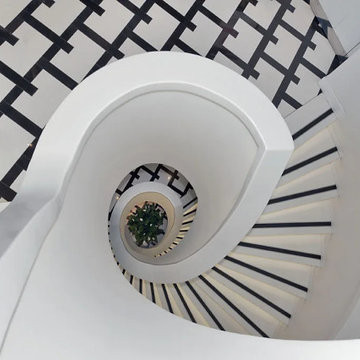 White Marble Spiral Staircase Restaurant