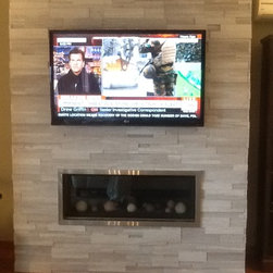 Modern gas fireplace with custom surround - Indoor Fireplaces