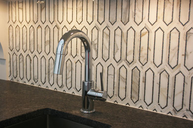 Example of a transitional kitchen design in Chicago