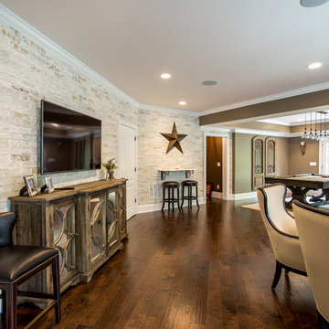 Remodeled Game Room with Accent Walls