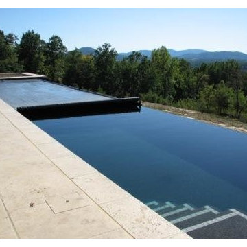 Infinity Edge Pool with Spa and Water Feature