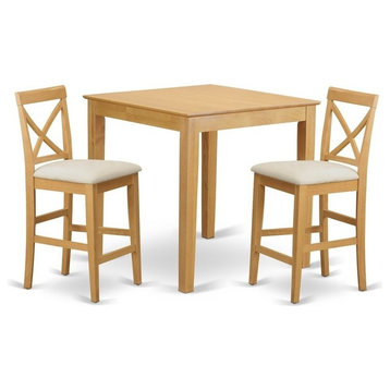 3-Piece Counter Height Table Set, Pub Table And 2 Kitchen Counter Chairs