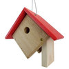 JCs Wildlife Cedar & Poly Wren, Chickadee & Warbler Birdhouse, Red Roof