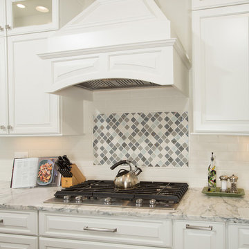 Kitchen Update Done in a Painted White and Stone Stain on Maple