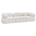 Meridian Furniture - Ames Boucle Fabric Modular Sofa, Cream, 3-Piece: 1 Armless Chair, 2 Corner Chair - Introduce a touch of modern sophistication to your living area with the exquisite Ames Boucle Fabric Sofa. With plush cream boucle fabric and unique design, it will elevate the visual appeal of your living space. This elegant and captivating sofa can be mixed and matched with other pieces from the collection to create an endless array of stunning looks. So, get ready to transform your living area into an inviting and stylish haven with the Ames Boucle Fabric Sofa.