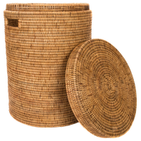 Artifacts Rattan™ Round Hamper With Lid, Honey Brown