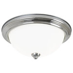 Sea Gull Lighting - 2-Light Ceiling Flush Mount - Ceiling Flush Mount fixtures by Sea Gull Lighting are the perfect solution for lighting designs requiring a standard look and feel with durable dependable quality. Aluminum trim and quick-lock glass diffusers add ease of installation to this collection of ceiling fixtures.