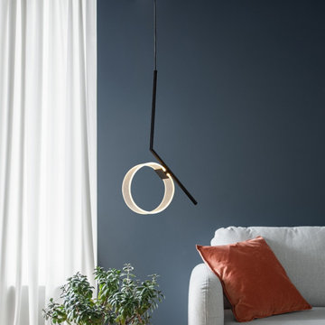 Acrylic LED Pendant Light L-Shaped Circular Lamp