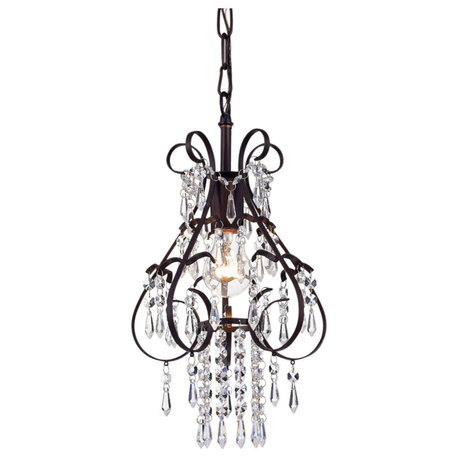 Kerime Antique Bronze Metal and Crystal 1-light Pendant