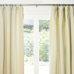Washed Belgian Linen Drapes-Mint Green - Curtains