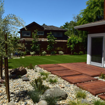 Spacious Garden with patio and lawn