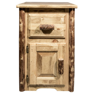 Glacier Country End Table with Drawer & Door, Left Hinged