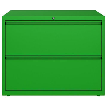 Hirsh 36-in Wide HL10000 Series 2 Drawer Lateral File Cabinet Screamin' Green