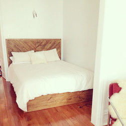 Rustic Chevron Style Headboard / Platform Bed - Headboards