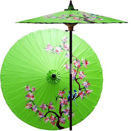 Song Birds Outdoor Patio Umbrella, Meadow Green