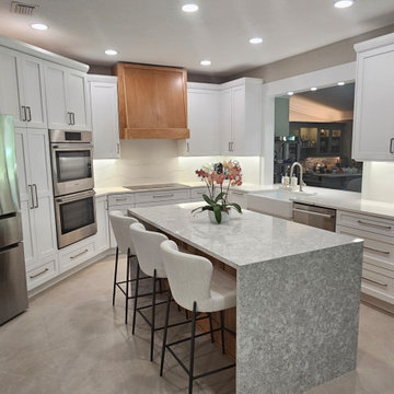 Contemporary Kitchen Remodel With New Cabinets and Island