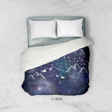 Starry Night Galaxy Duvet Cover, Full