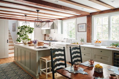Kitchen - coastal kitchen idea in Boston