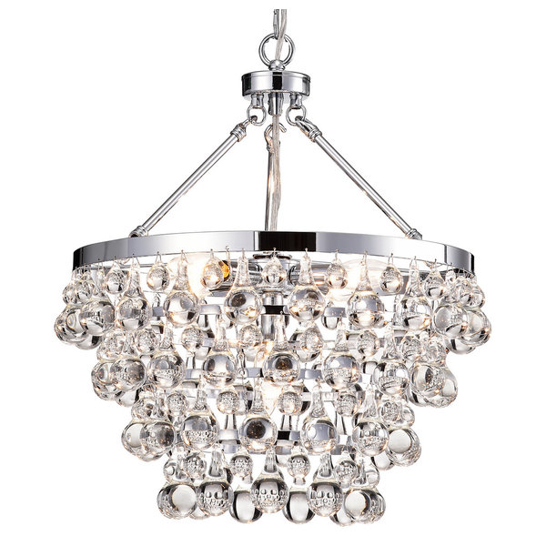 Clarus 5-Light Chrome Four Tier Crystal Chandelier Ceiling Fixture Gla