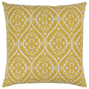 Somerset by Surya Down Fill Pillow, Lime/Ivory, 20' Square