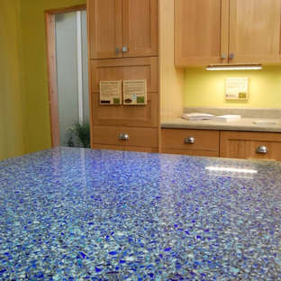 75 Beautiful Contemporary Kitchen With Recycled Glass Countertops